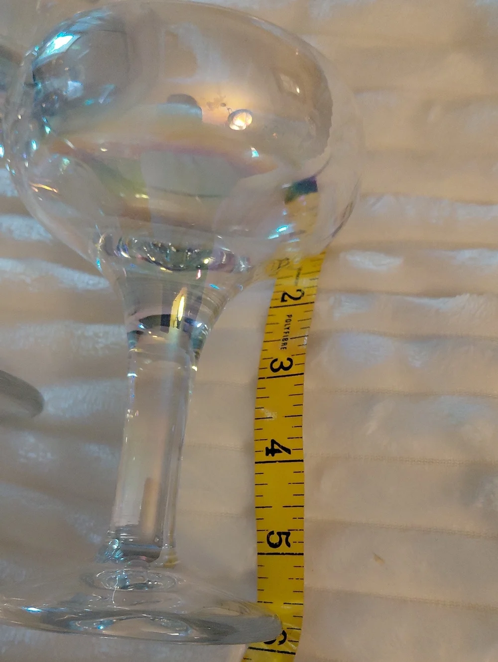 Clear Iridescent Stemmed Glasses - Set of 4. New Condition